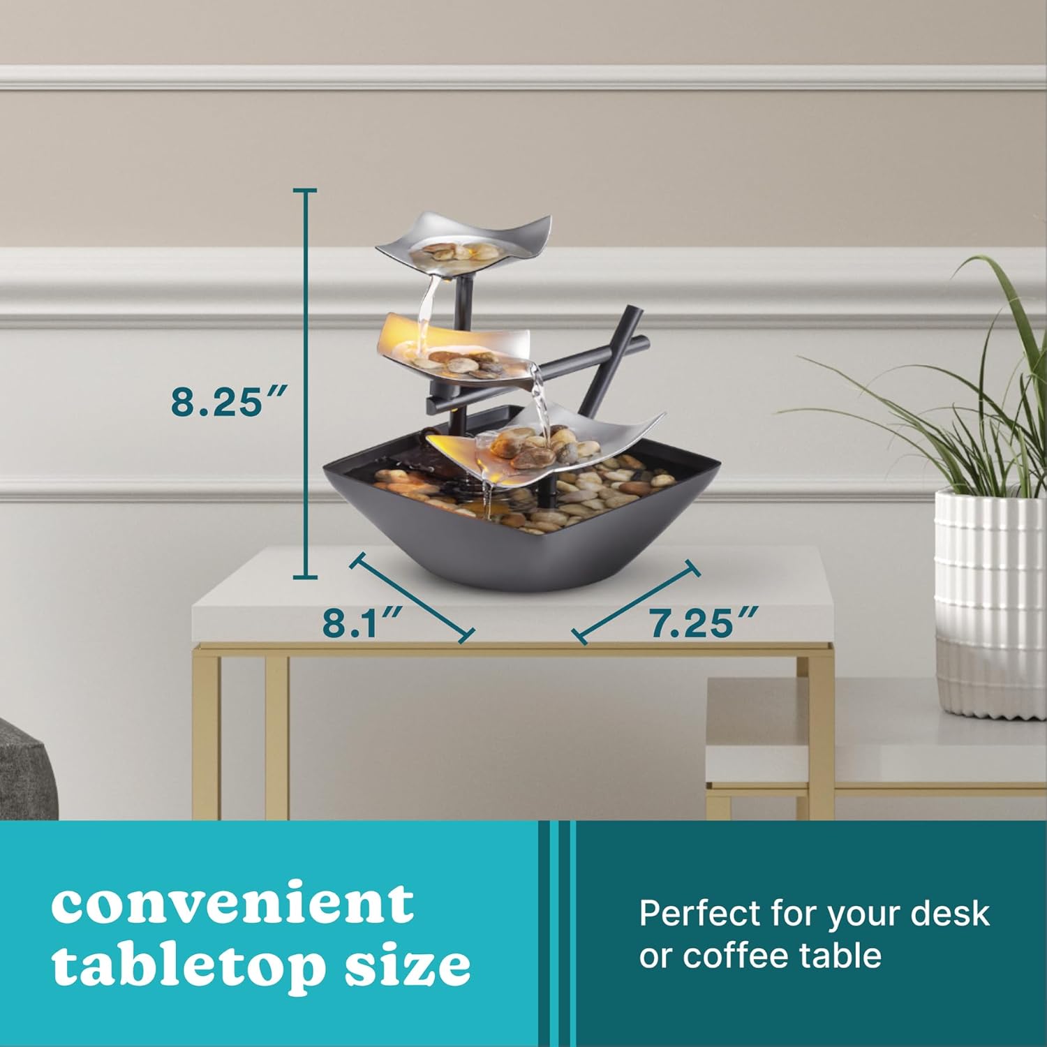 Tabletop Water Fountain Size