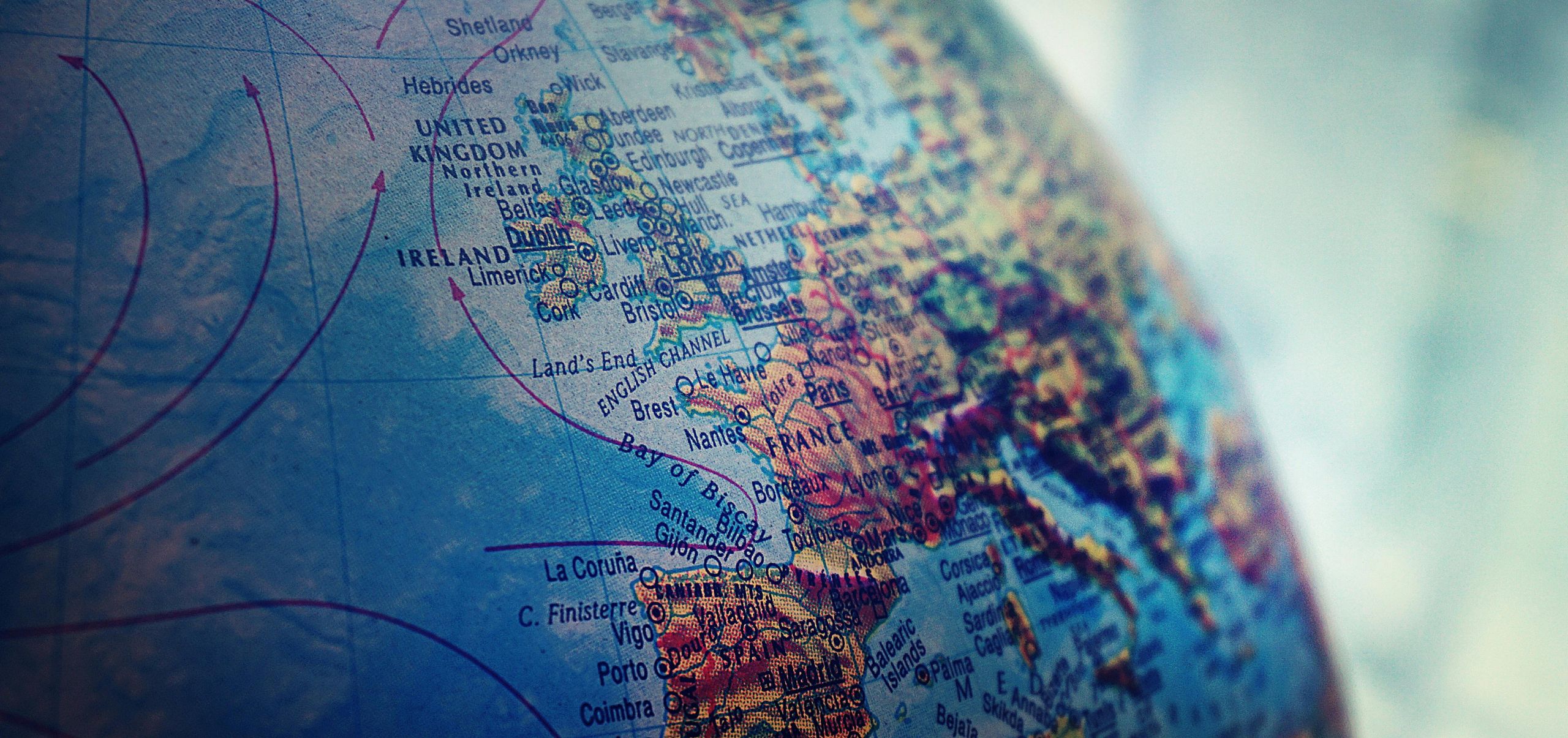 Globe showing how a strong business name can appeal to multiple countries globally