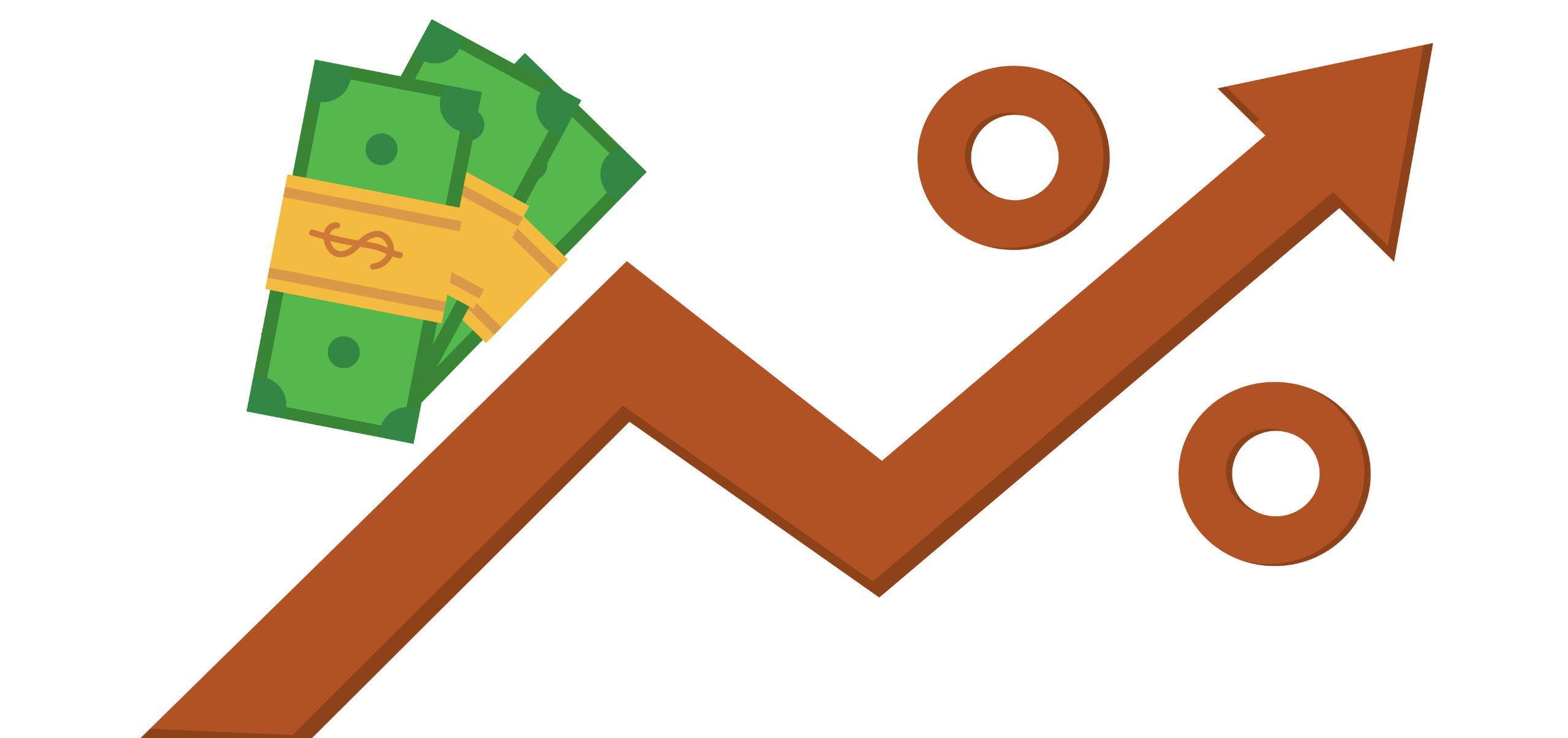 Dollar icon with an upward trend line, representing revenue growth