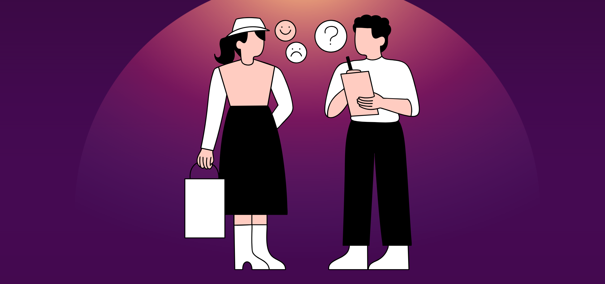 Male and female figures representing different customer segments for market analysis in the Lean Canvas Model
